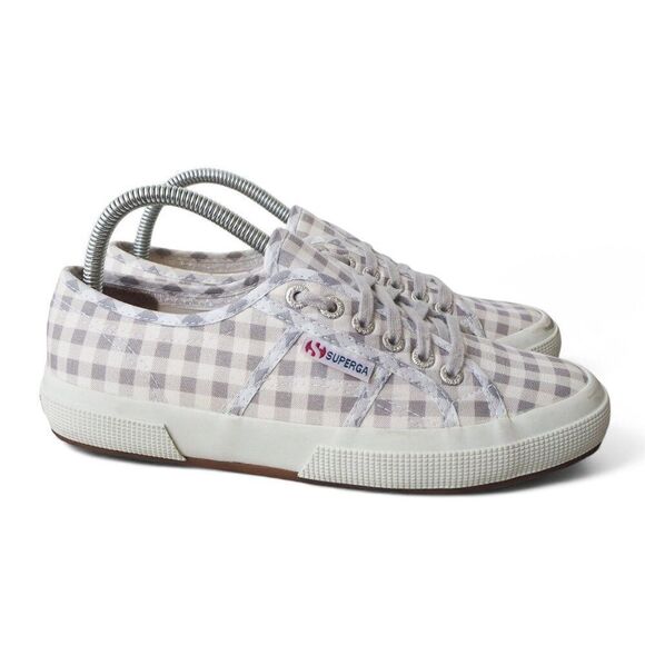 Superga 2750 Gingham Checkerboard Sneaker Grey / White S00CV40 Women's 8.5 - Picture 4 of 11